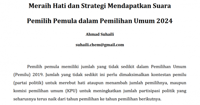 Meraih Hati dan Strategi Mendapatkan Suara - Ahmad Suhaili