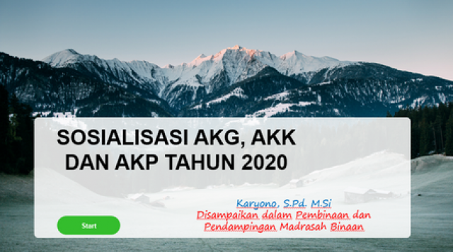 GURU dan KEPALA Wajib UJIAN Materi Dalam Bentuk Power Point Sosialisasi AKG, AKK dan AKP Tahun 2020