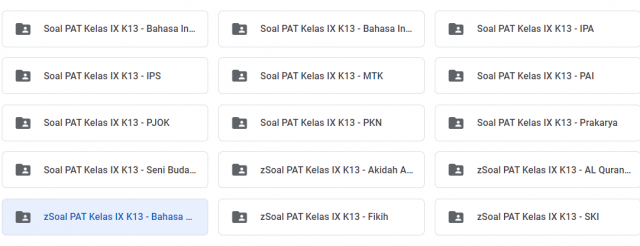 Contoh SOAL PAT/ PAS Kelas IX atau Kelas 9 Madrasah Tsanawiyah MTs atau Sekolah Menengah Pertama SMP